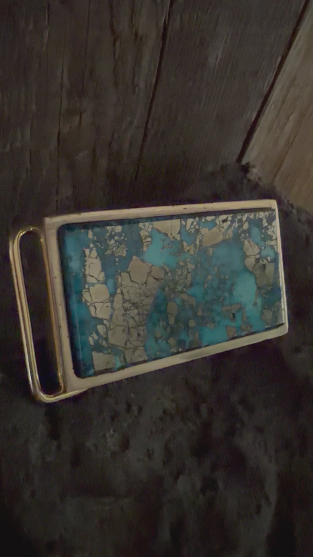 High Grade Persian Turquoise Handmade Belt Buckle (Large)