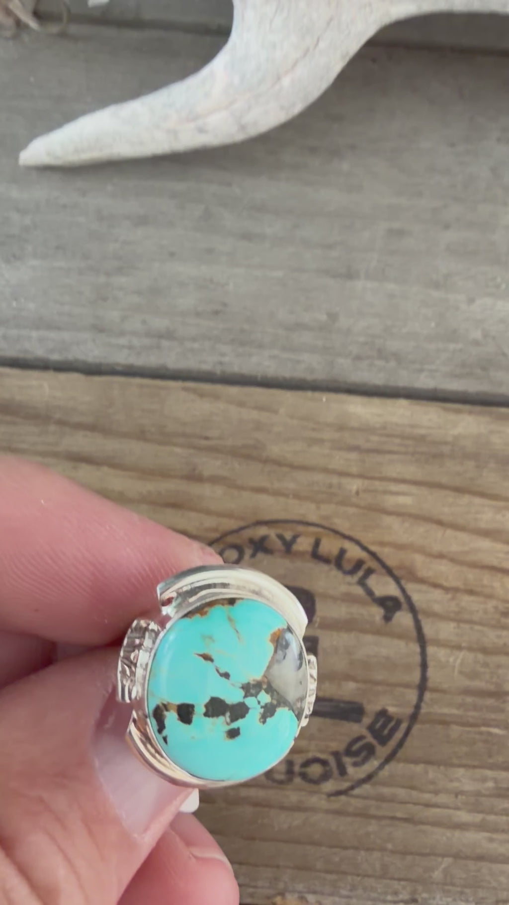 Native American Celeste Begay Handmade Sterling Silver-Blackjack Turquoise Ring Size 5
