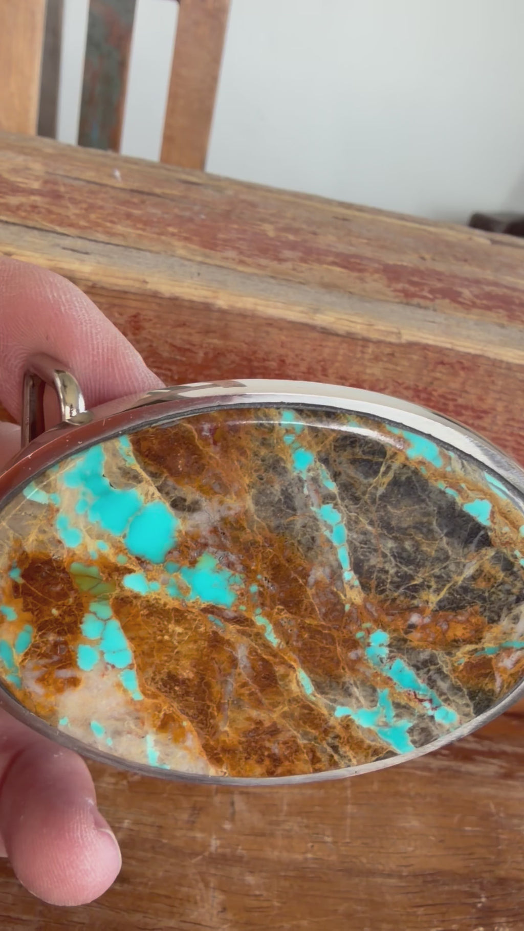 Turquoise Mountain Handmade Belt Buckle (Large)